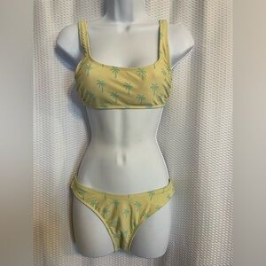 Stoney Clover Palm Tree Print Bikini Size Small